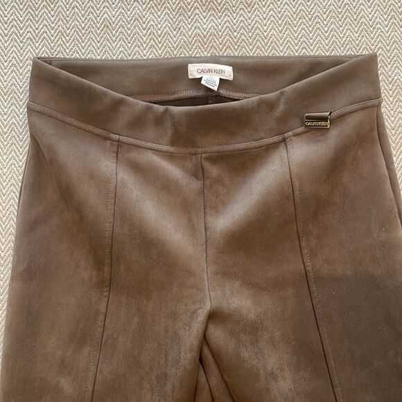 Calvin Klein Velvet Pleated Suede Style Dress Pants Size Small - Picture 2 of 5